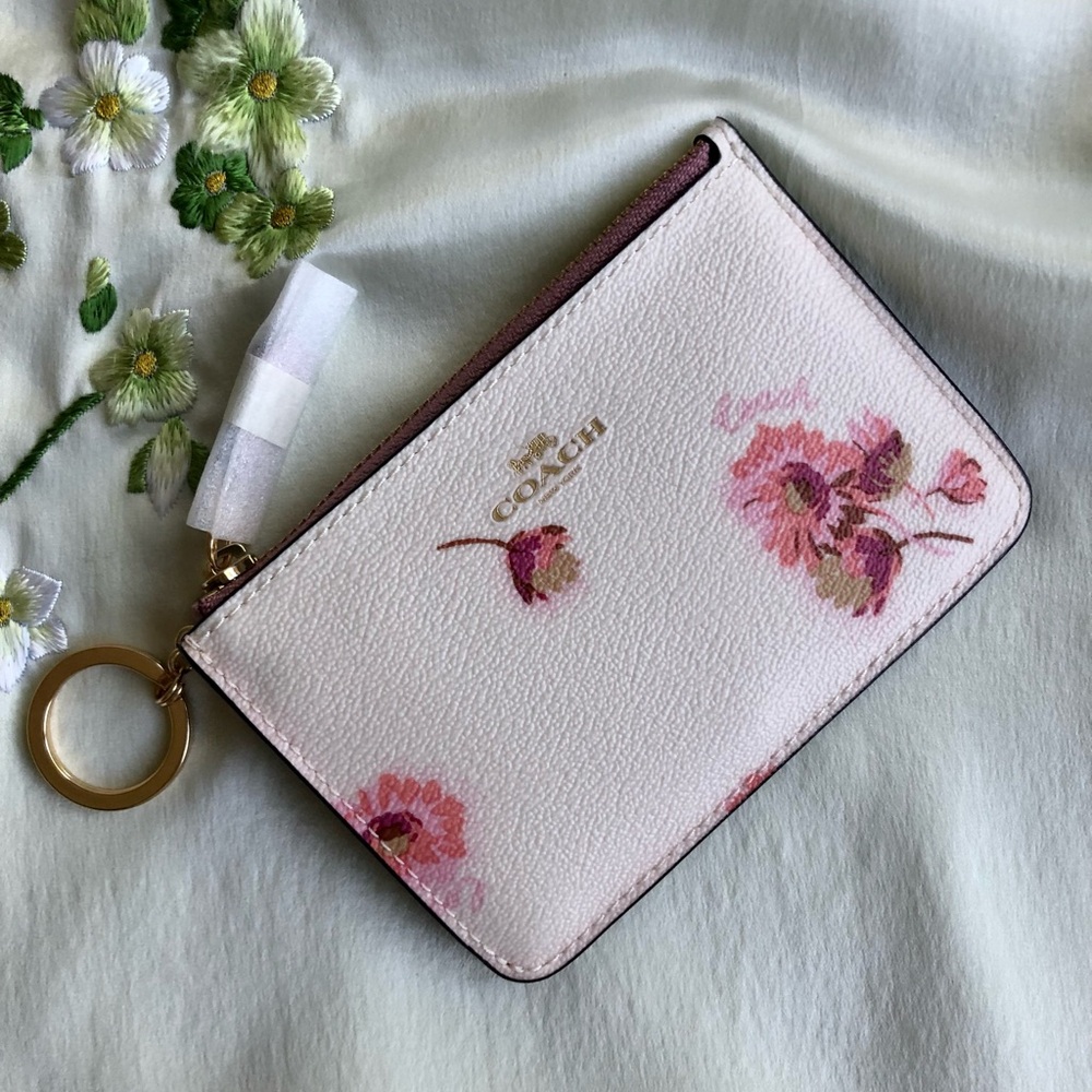 Coach Key Case With Multi Floral Print F87793 NWT